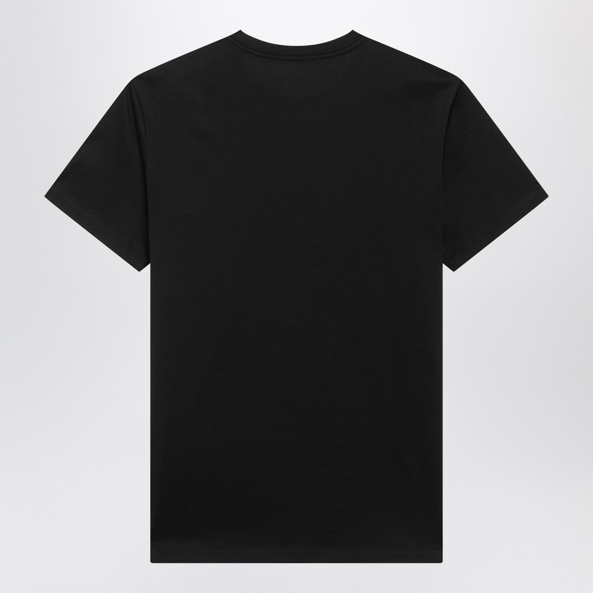 Moncler Black crewneck T-shirt with multipatches